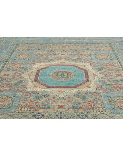 Tappeto Mamlouk Pakistan azzurro verde 278x377