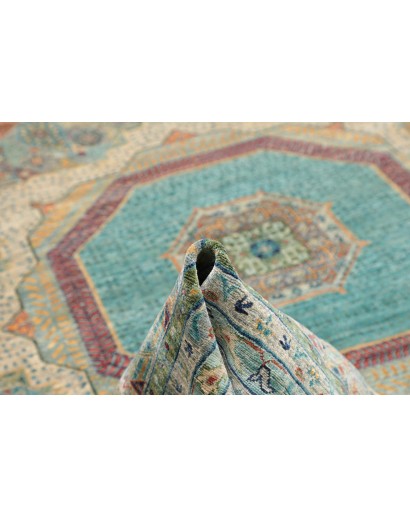 Tappeto Mamlouk Pakistan azzurro verde 278x377
