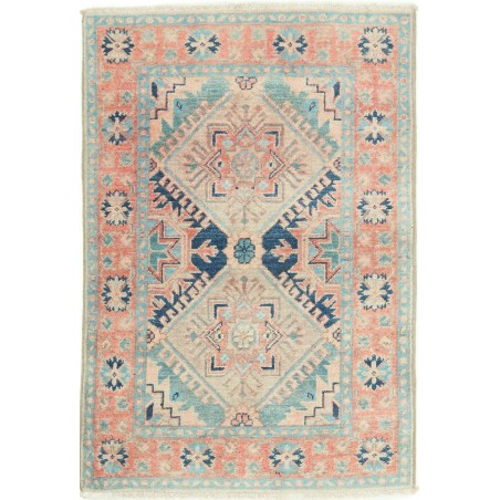 Tappeto Kazak Afghanistan beige azzurro 78x112