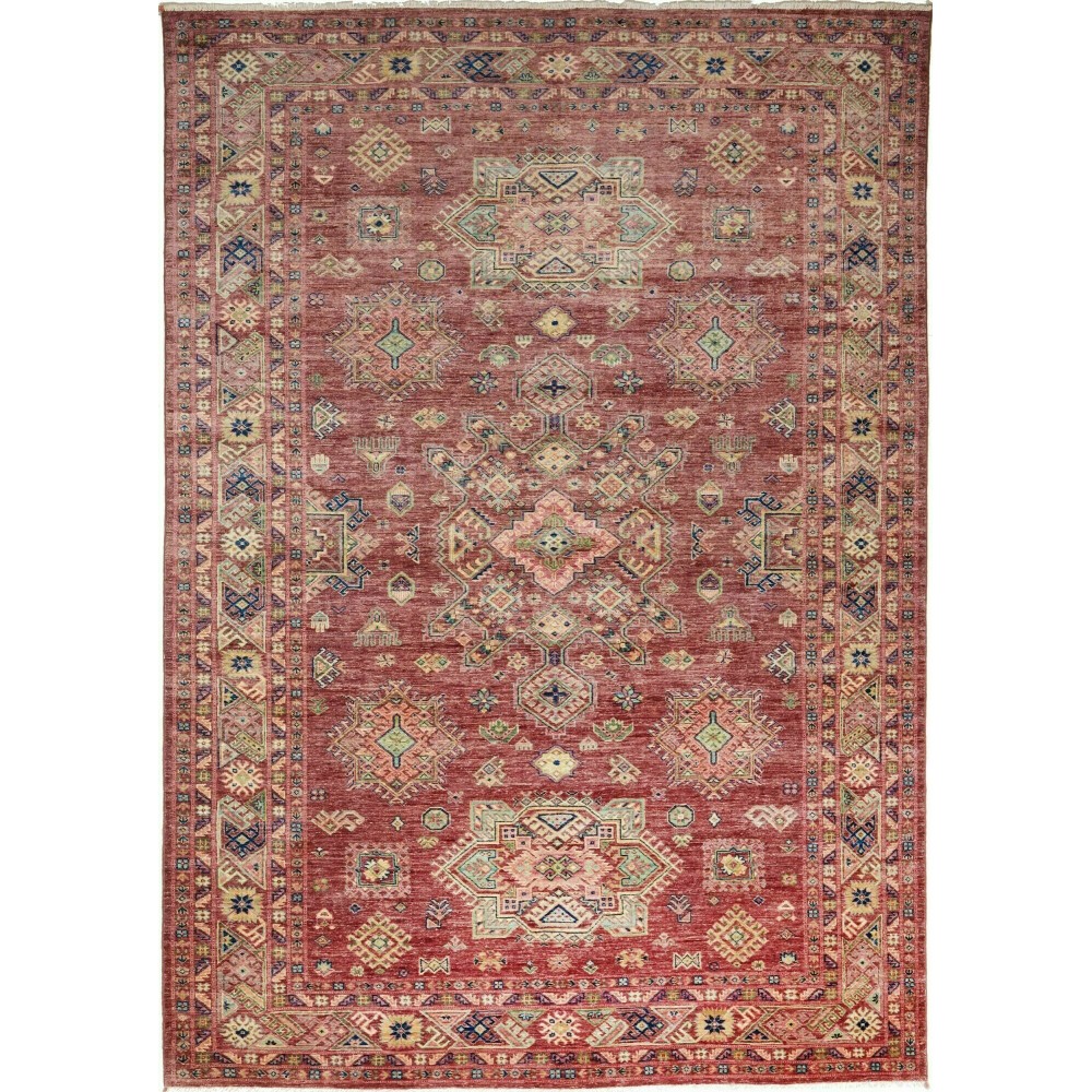 Tappeto Kazak Fine Pakistan bianco marrone 207x290 Tappeto Kazak Fine Pakistan bianco marrone 207x290