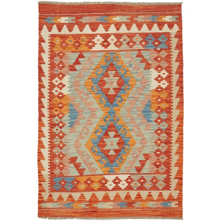 Tappeto Kilim Afghanistan arancione rosso 86x126