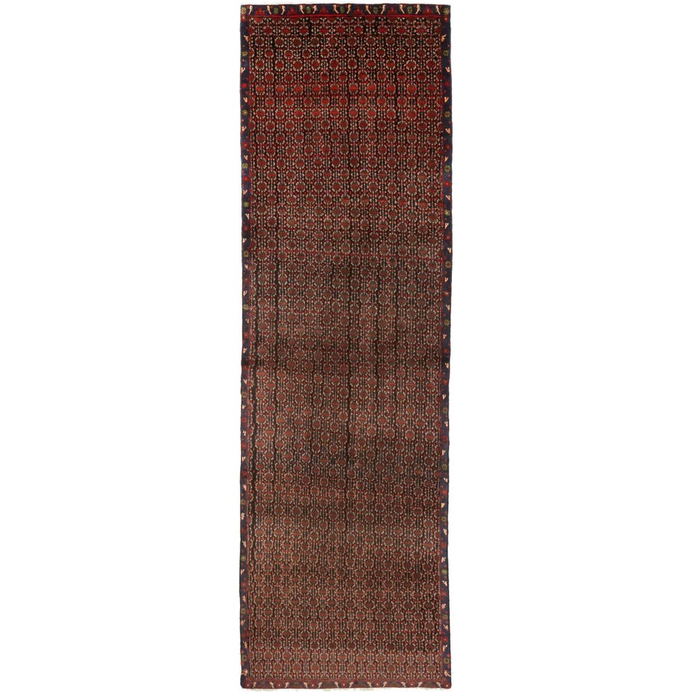 Tappeto Hamadan Persia verde marrone 108x374 Tappeto Hamadan Persia verde marrone 108x374