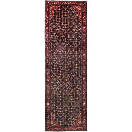 Tappeto Hamadan Persia grigio marrone 128x413