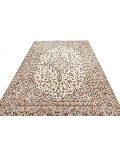 Tappeto Kashan Persia bianco marrone 204x322