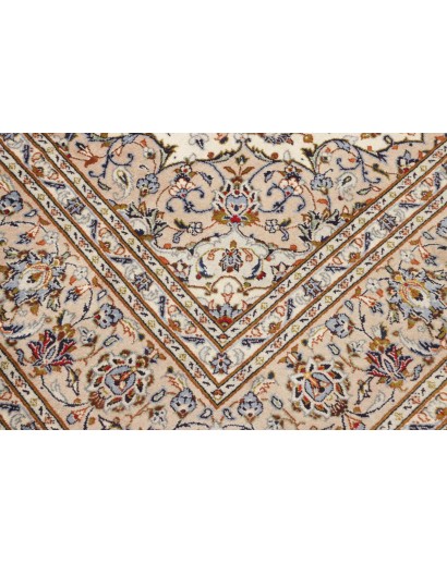 Tappeto Kashan Persia bianco marrone 204x322