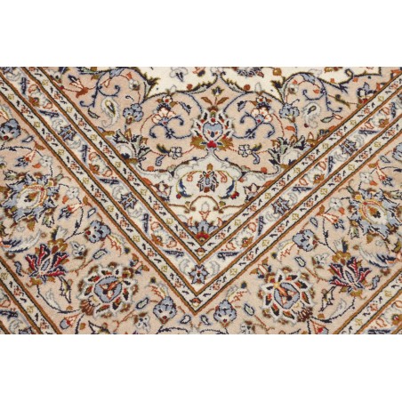 Tappeto Kashan Persia bianco marrone 204x322