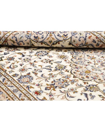 Tappeto Kashan Persia bianco marrone 204x322