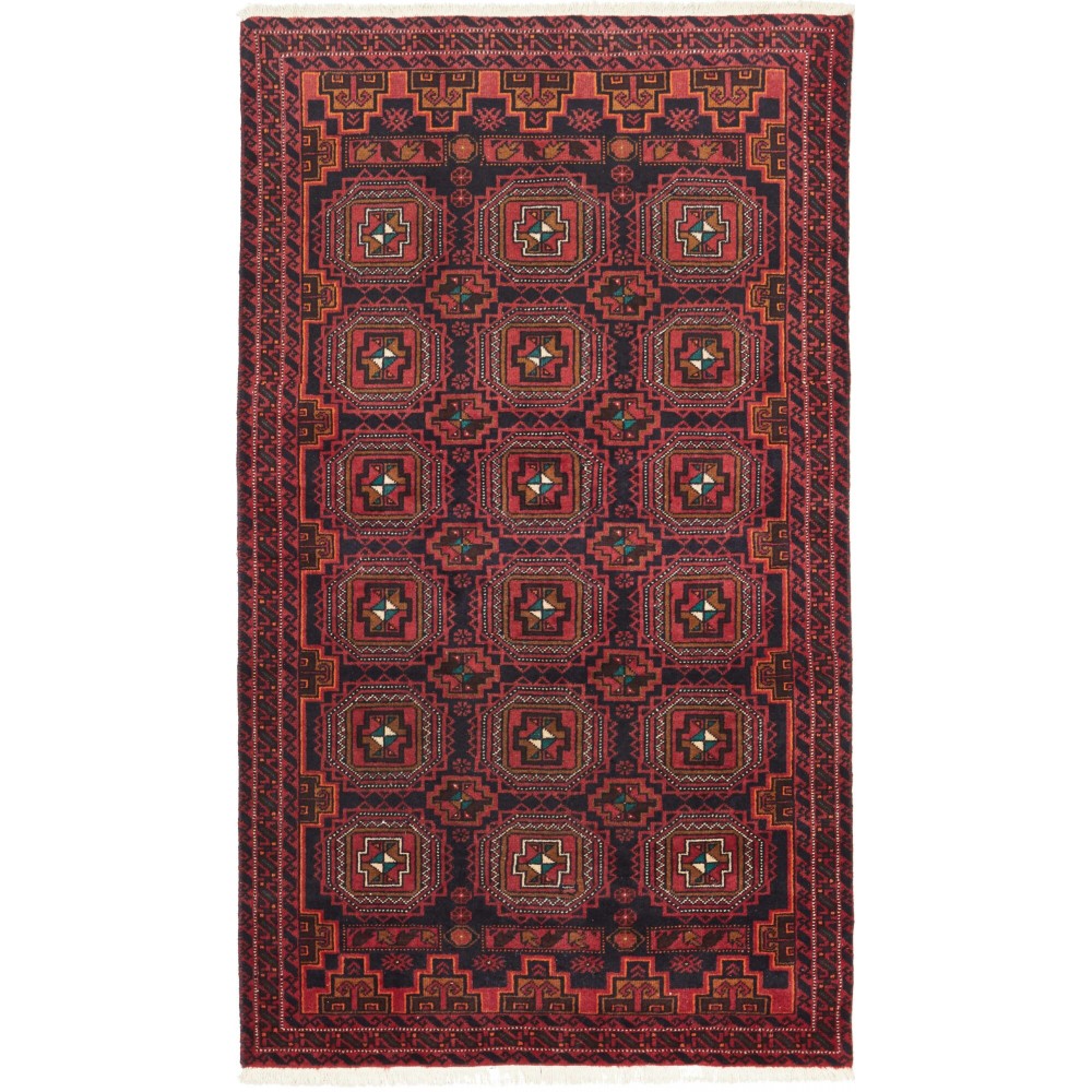 Tappeto Baluch Persia grigio marrone 101x185 Tappeto Baluch Persia grigio marrone 101x185