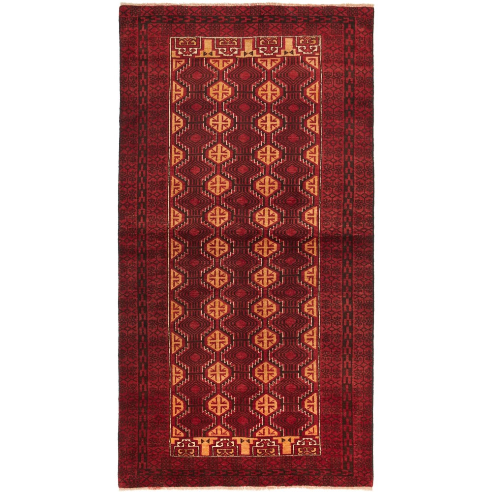 Tappeto Baluch Persia marrone arancione 103x201 Tappeto Baluch Persia marrone arancione 103x201