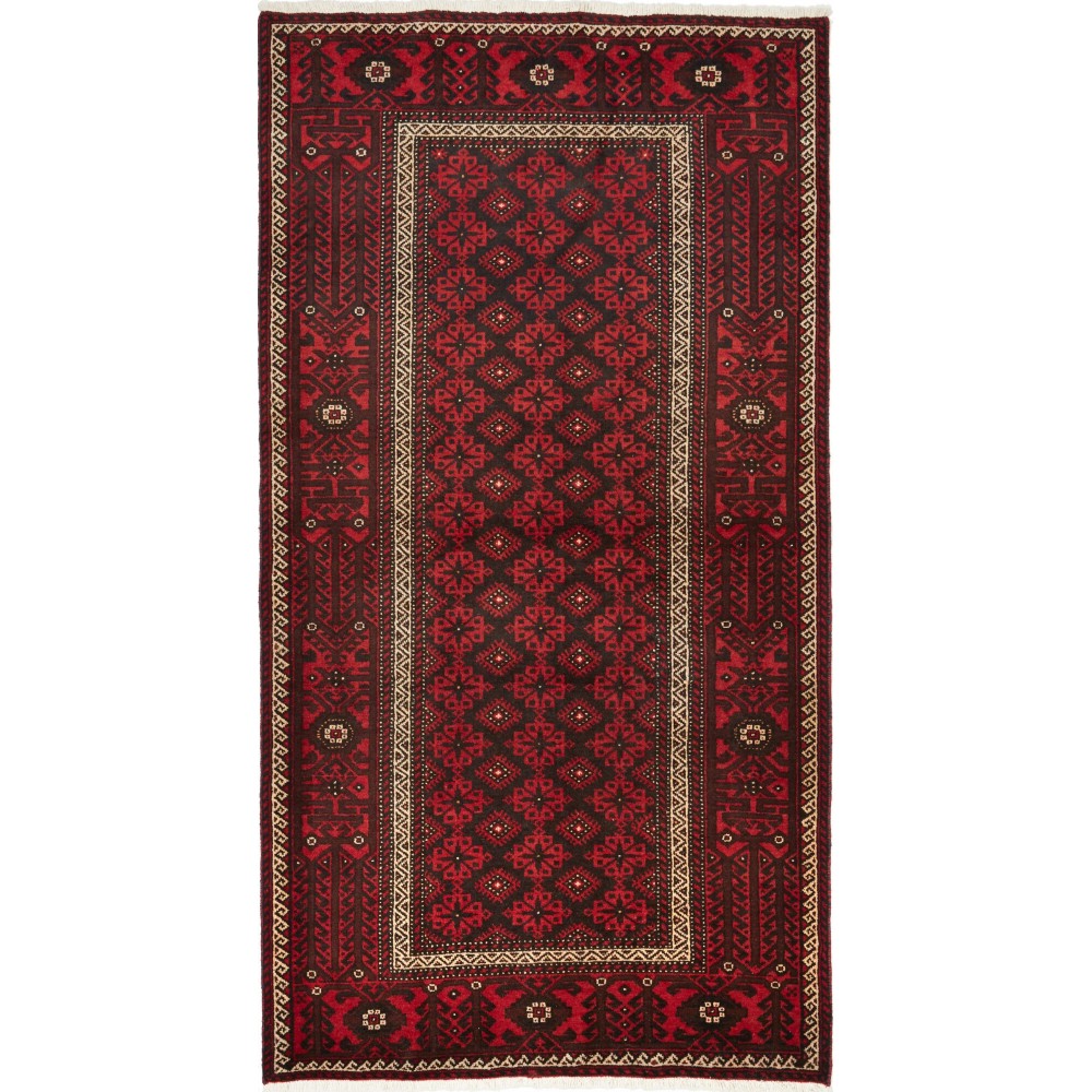 Tappeto Baluch Persia grigio marrone 109x211 Tappeto Baluch Persia grigio marrone 109x211