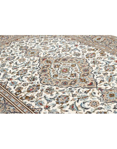 Tappeto Kashan Persia beige grigio 202x295