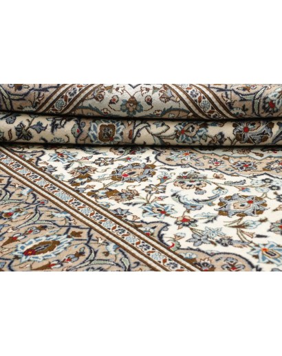 Tappeto Kashan Persia beige grigio 202x295