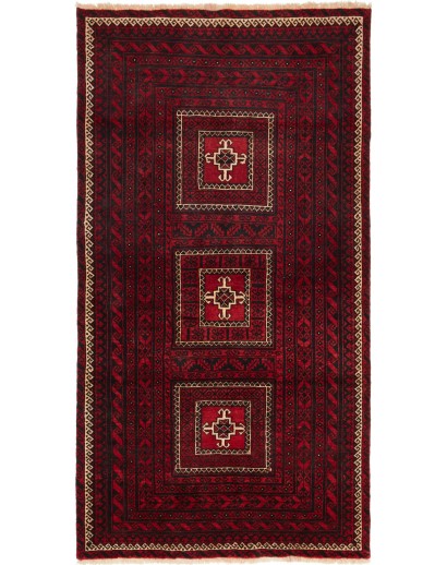 Tappeto Baluch Persia blu marrone 108x209
