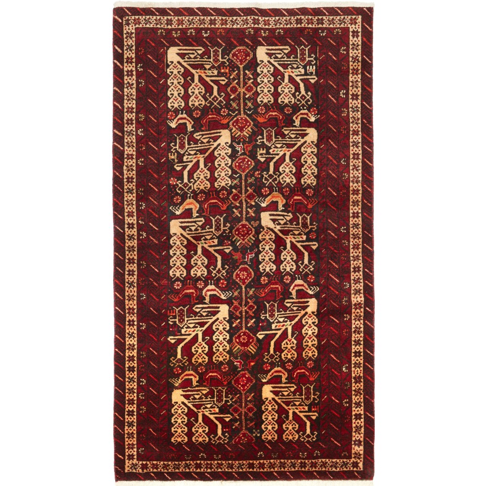 Tappeto Baluch Persia marrone 102x190 Tappeto Baluch Persia marrone 102x190