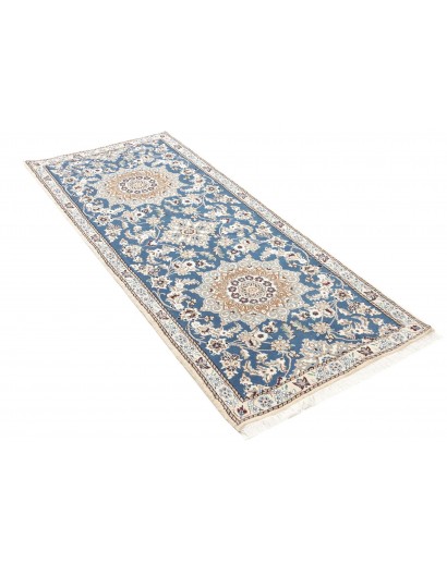 Tappeto Nain 9La Persia bianco blu 82x200