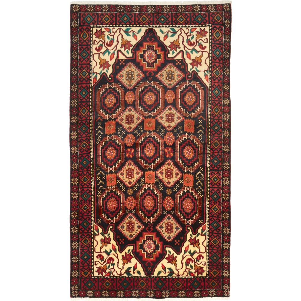 Tappeto Baluch Persia grigio marrone 104x194 Tappeto Baluch Persia grigio marrone 104x194