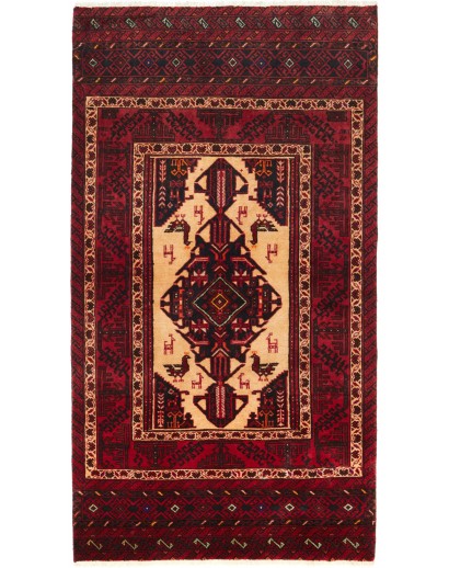 Tappeto Baluch Persia marrone arancione 103x190