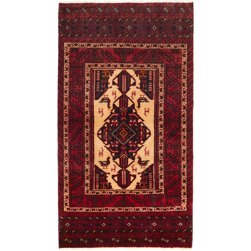 Tappeto Baluch Persia marrone arancione 103x190 Tappeto Baluch Persia marrone arancione 103x190