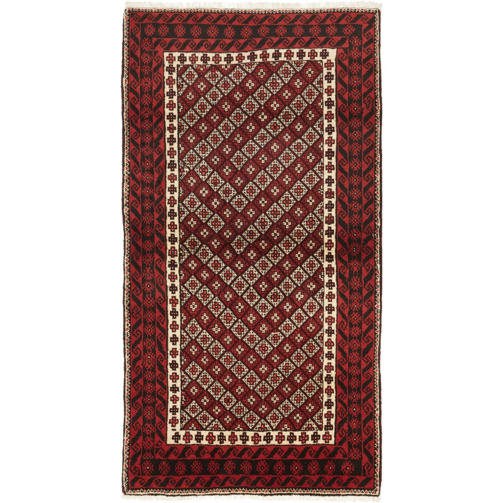 Tappeto Baluch Persia grigio marrone 98x188 Tappeto Baluch Persia grigio marrone 98x188