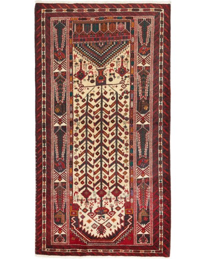 Tappeto Baluch Persia marrone giallo 108x205