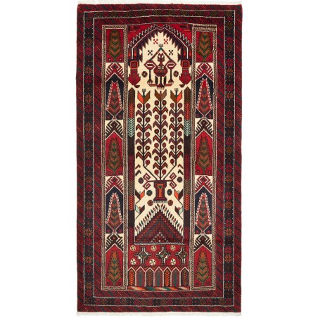 Tappeto Baluch Persia grigio giallo 108x208