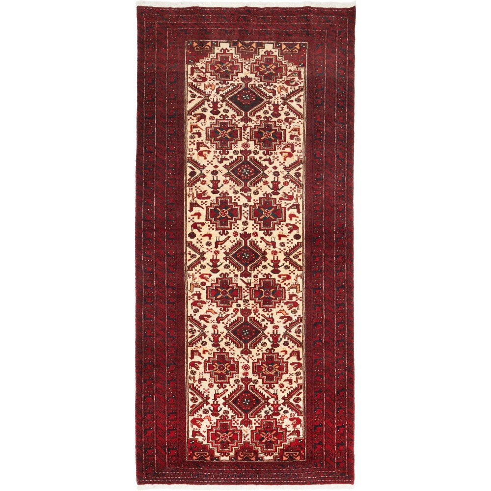 Tappeto Baluch Persia marrone giallo 96x220 Tappeto Baluch Persia marrone giallo 96x220