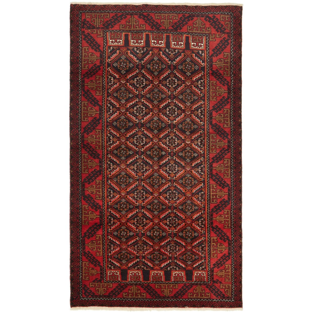 Tappeto Baluch Persia grigio marrone 100x182 Tappeto Baluch Persia grigio marrone 100x182
