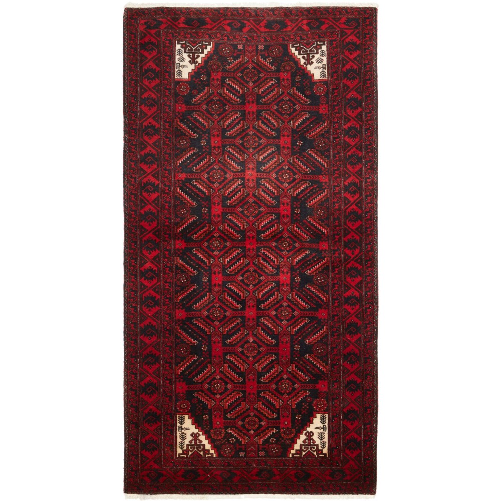 Tappeto Baluch Persia grigio marrone 97x192 Tappeto Baluch Persia grigio marrone 97x192