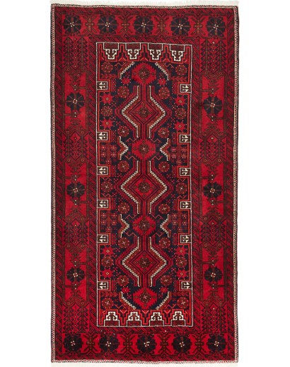 Tappeto Baluch Persia marrone rosso 106x205