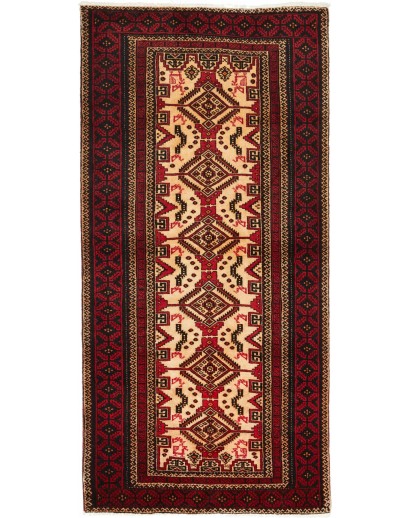 Tappeto Baluch Persia blu marrone 100x208