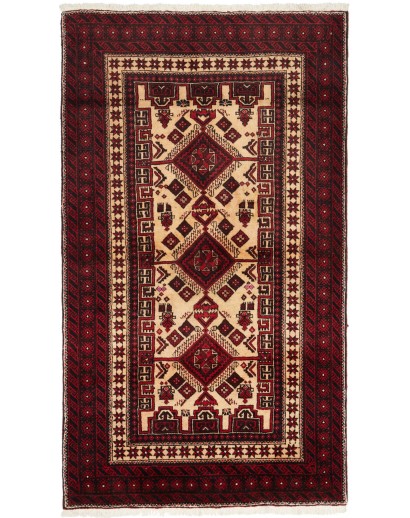 Tappeto Baluch Persia blu marrone 105x184