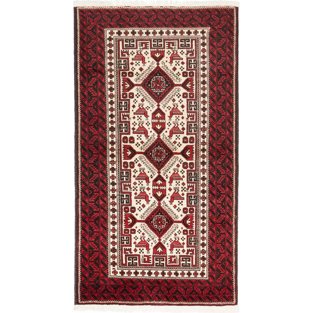 Tappeto Baluch Persia marrone grigio 100x187 Tappeto Baluch Persia marrone grigio 100x187