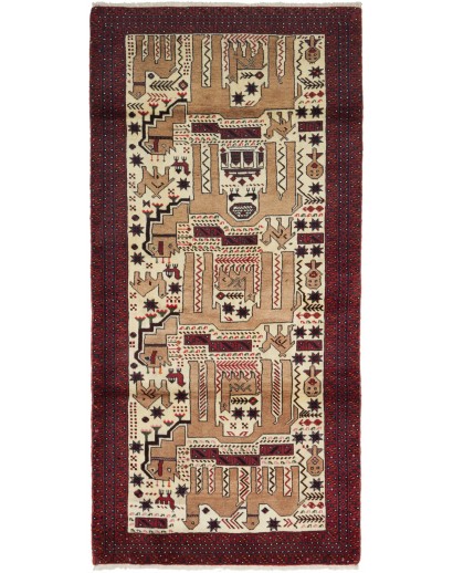 Tappeto Baluch Persia grigio beige 92x200