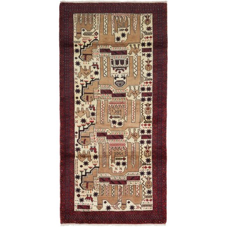 Tappeto Baluch Persia grigio beige 92x200