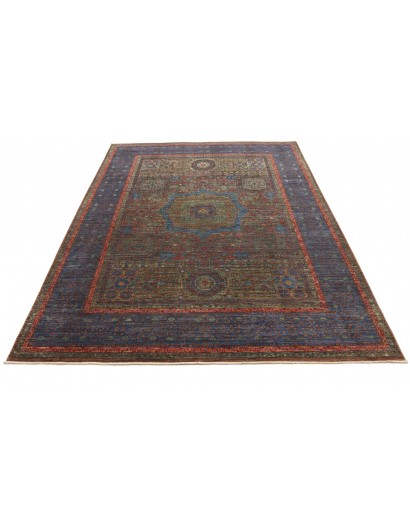 Tappeto Mamlouk Pakistan azzurro marrone 175x240