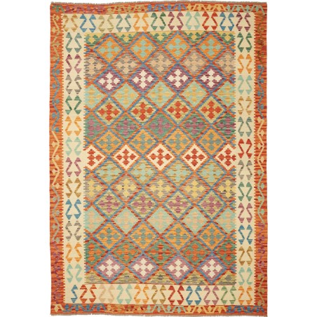 Tappeto Kilim Afghanistan marrone grigio 201x291