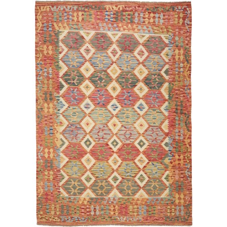Tappeto Kilim Afghanistan marrone bianco 211x297