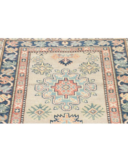 Tappeto Kazak Afghanistan bianco azzurro 84x240