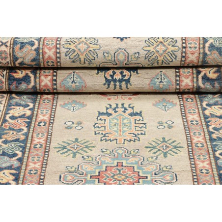 Tappeto Kazak Afghanistan bianco azzurro 84x240