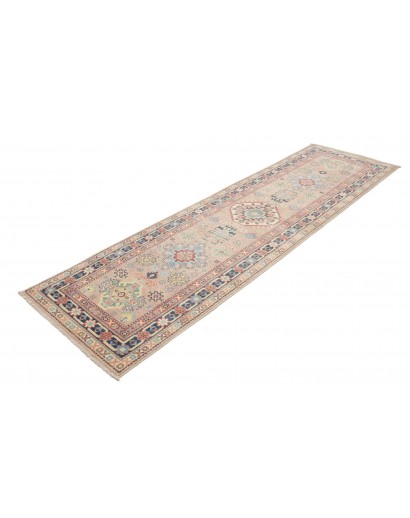 Tappeto Kazak Afghanistan marrone azzurro 81x287