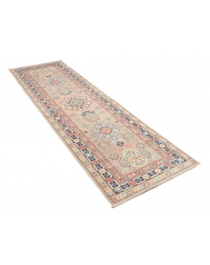 Tappeto Kazak Afghanistan marrone azzurro 81x287