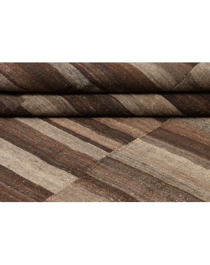 Tappeto Kilim Kavir Persia verde marrone 278x398