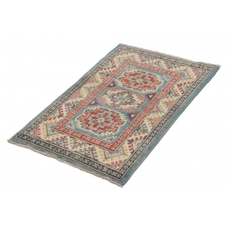 Tappeto Kazak Afghanistan azzurro beige 61x92