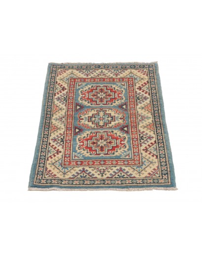 Tappeto Kazak Afghanistan azzurro beige 61x92