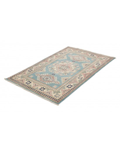 Tappeto Kazak Afghanistan bianco azzurro 100x156