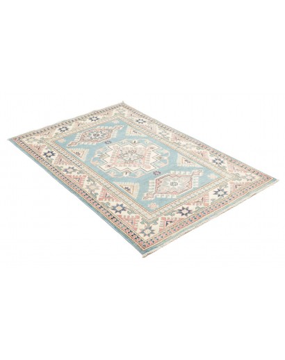 Tappeto Kazak Afghanistan bianco azzurro 100x156