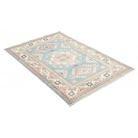 Tappeto Kazak Afghanistan bianco azzurro 100x156