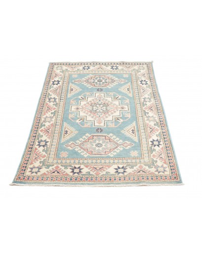 Tappeto Kazak Afghanistan bianco azzurro 100x156