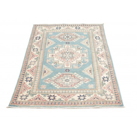 Tappeto Kazak Afghanistan bianco azzurro 100x156