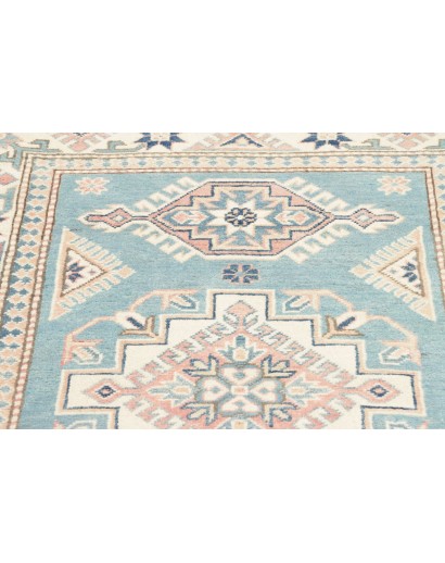 Tappeto Kazak Afghanistan bianco azzurro 100x156